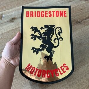 Vintage Bridgestone Motorcycles Large Decal 12” Gold Lion USA Sticker Deadstock